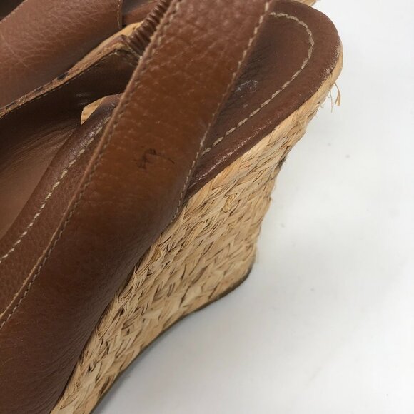 Banana Republic Brown Peep Toe Espadrille Wedge 10 - Picture 8 of 10
